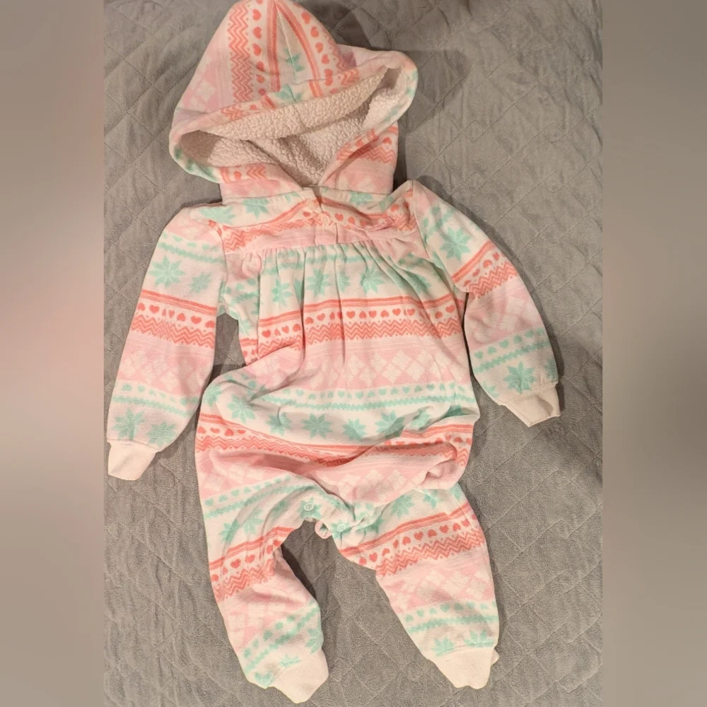 Carter's 18M Blue and Pink Patterned One Pieces